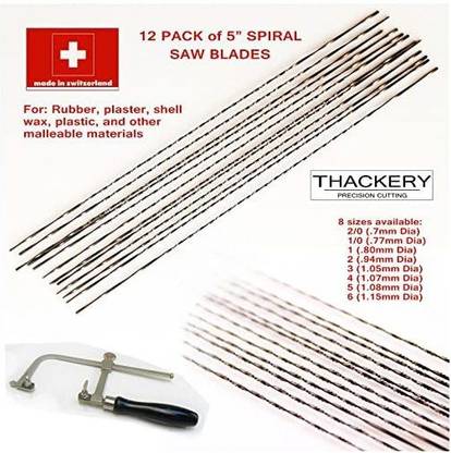 Thackery Handmade 12 Pack of Spiral Saw Blades Highest QualityMade in Switzerland 8 sizes to choose from (6 (1.15mm Diameter))