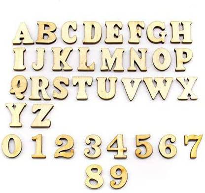 AUEAR 200 Pack Mini Wooden Alphabet Letters Numbers Wooden Craft Wooden Alphabet for DIY Craft Wedding Party Displays Decorati