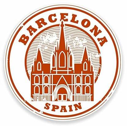 DestinationVinyl 2 x 30cm/300mm Barcelona Catalunya Spain Vinyl Sticker Decal Laptop Car Travel Luggage Label Tag #9552