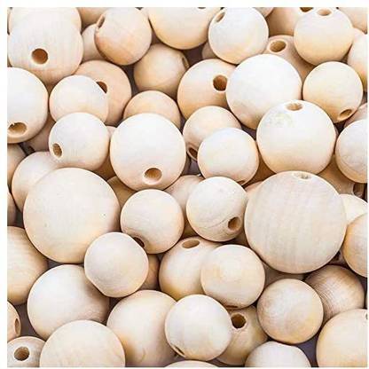 DICOBD 150pcs Wooden Beads Large Size (20mm25mm30mm) Natural Wooden Beads Round Beads Loose Beads Rustic Country Beads Suitable