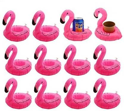 Toparty 12 Pack Inflatable Flamingo Pool Float Drink Holder Pool Floats Toy for Flamingo Party SuppliesKids Bath Toys
