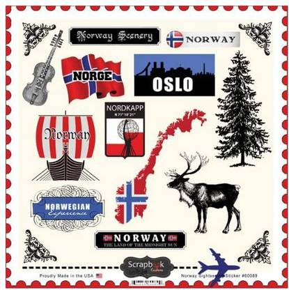 Scrapbook Customs 12 x 12 Cardstock Stickers - Norway Sightseeing
