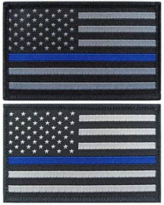 JBCD 2 Pack American Thin Line Flag Patch USA Police Flags Tactical Patch Pride Flag Velcro Moral Patch for Clothes Hat Patch