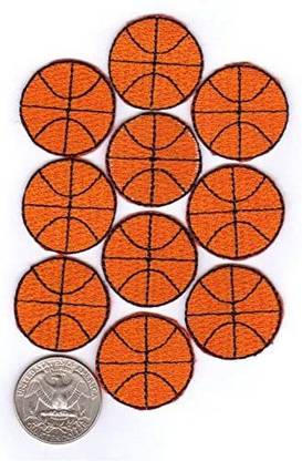 Hurrah Awards 20 Basketball Patches Plain (2 x 10-Packs) 100% Embroide Iron-On Backing