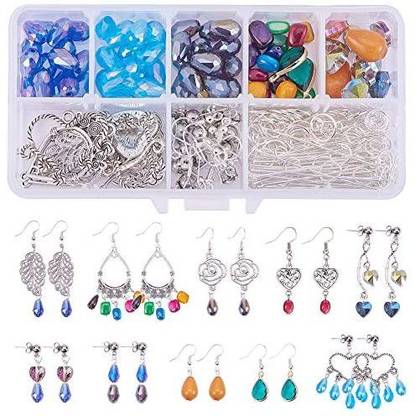 SUNNYCLUE 1 Box DIY 10 Pairs Chandelier Earrings Jewelry Making Starter Kit InstructionChandelier Components Connector Charm Penda