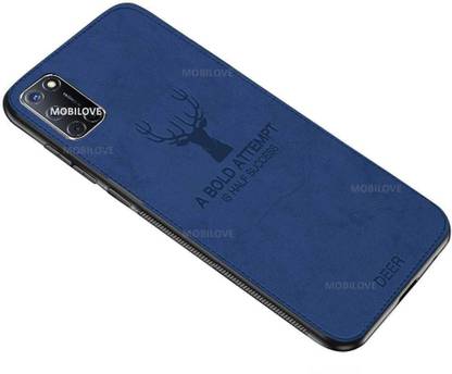 MOBILOVE Back Cover for Oppo A52 | Deer Pattern Cloth Texture Leather Finish Soft Fabric Case Hybrid Protective