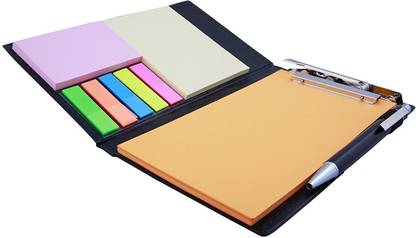 COI Memo White and Orange Note pad Organiser/memo Notebook Holder Booklet Block Notes for Making Check List for Office and Gifting Purpose with Tear Off Sheets with Free Pen (Set of 2) Pocket-size Memo Pad UNRULED 50 Pages