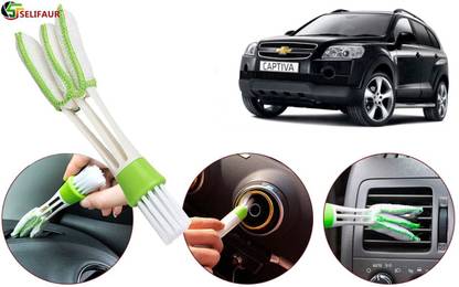 Selifaur A7W45 Multipurpose Microfiber Double Sided Car AC Window Cleaning Brush Captiva Wet and Dry Duster