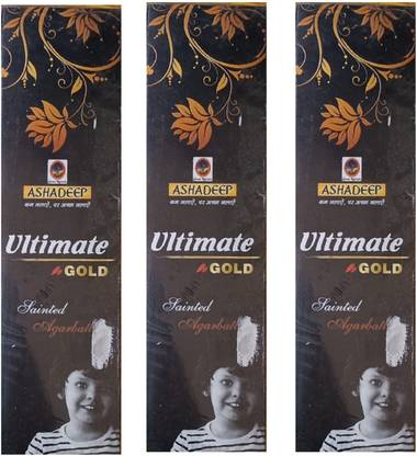 Ashadeep Ultimate Gold Sainted Agarbatti (7 Sticks in 1 Packet) (Set of 12) - Pack of 3 Floral