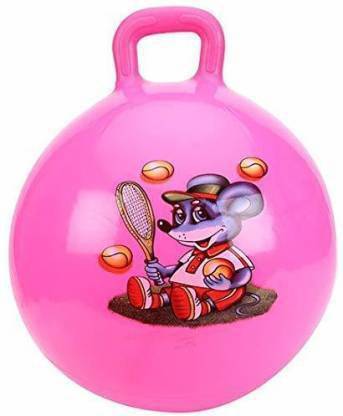 gaju Pink Jumping Ball (Inflatable Space Hopper, Jumping Ball, Ride-on Bouncy Ball) Stuffed Soft Plush Toy Love Girl (Pink)