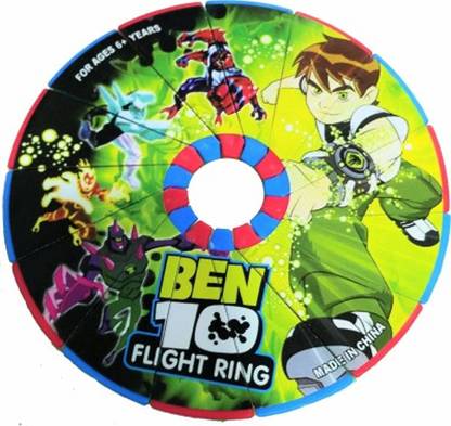 MON N MOL Ben 10 Magical Unfold Flying Disk / Ring Frisbee for Kids Outdoor Games