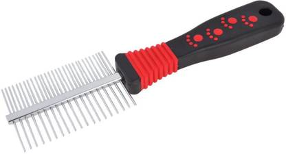 DIALPETS Red & Black Flat Dog Comb Basic Comb for  Cat, Dog