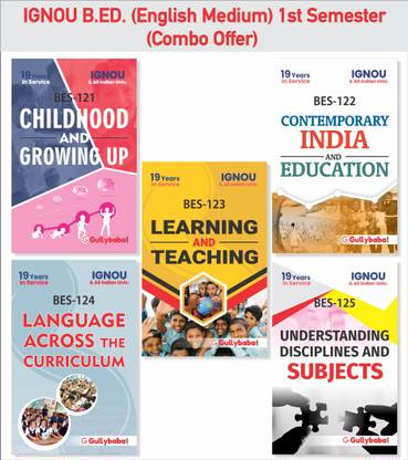 IGNOU बी.एडिशन BES-121 BES-122 BES-123 BES-124 BES-125 (इंग्लिश मीडियम) फर्स्ट ईयर कॉम्बो ऑफ IGNOU हेल्प बुक्स विथ सॅाल्व्ड प्रीवियस इयर्स क्वेश्चन पेपर्स इंपॉर्टेंट एग्ज़ाम नोट्स