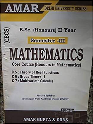 B.Sc (Honours) MATHEMATICS Semester 3 (Second Year) Tenyear For Delhi University {LATEST} (CBCS)