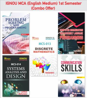 Gullybaba IGNOU MCA MCS-11 MCS-12 MCS-13 MCS-14 MCS-15 (English Medium) First Year COMBO Of IGNOU Help Books With Solved Previous Years Question Papers Important Exam Notes
