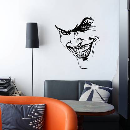 Sudarshan Stickers 64 cm Devil face Wall Sticker Self Adhesive Sticker