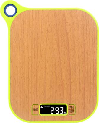 GVC Digital Kitchen Weighing Scale with LCD Display - for Health, Fitness, Home Baking & Cooking, 7Kg (Wood) Weighing Scale