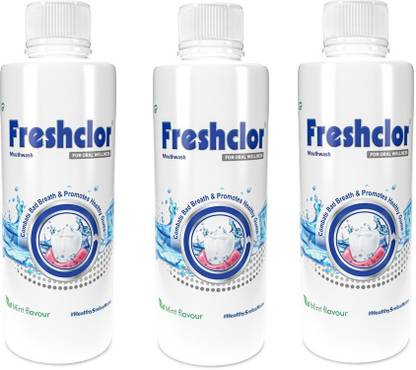 Freshclor Anti Microbial Mouthwash - 200ml each (Pack of 3)