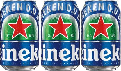 Heineken 0.0 Non Alcoholic Lager Beer - Zero Dot Zero Cans (Pack of 3 Cans, 330ml Each) Can