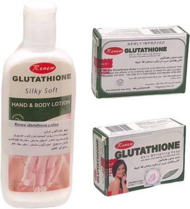 RENEW Glutathione Silky Soft Hand & Body Lotion with Skin Whitening Soap