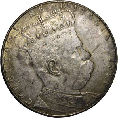 CoinView L.5 Colonia Eritrea Tallero Umberto RE D. Italia 1891 Rare Coin Medieval Coin Collection