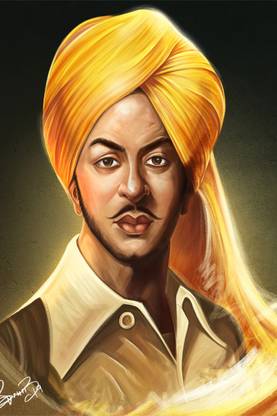 Poster of Young Indian Leader & Freedom Fighter Bhagat Singh 3D Poster