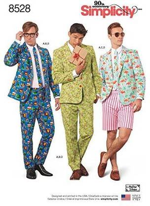 CSS Simplicity 8528 Men's Suit Costume Sewing PatternSizes 44-52