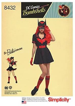 Simplicity Creativerp Simplicity 8432 DC Comics Bombshell Batwoman Costume Sewing PatternsSize 16-24