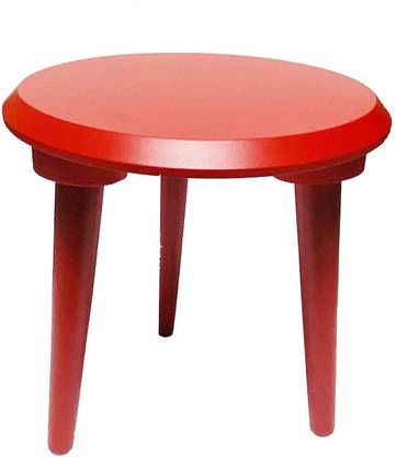 DREAM ARTS Wooden Round Foldable 3 leg side table / Coffee table / End table (Red) 12 x 13 x 12 inch. Solid Wood End Table