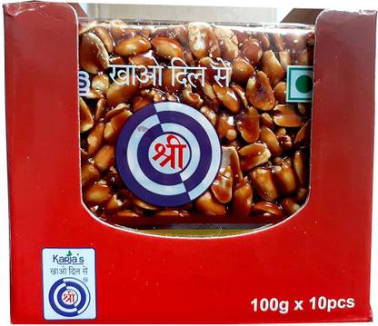 SHREE Shreeji Premium Peanut (Groundnut) Chikki 1 kg (10 Pieces in Box) Box