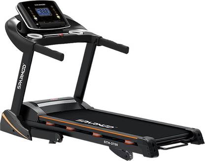 Sparnod Fitness STH-3700 4 HP Peak Automatic Foldable Motorized Walking & Running Machine for Home Use - with Auto Incline Treadmill (Max Weight:108 kg)