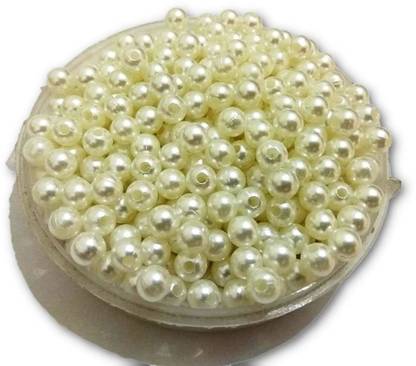 BBS DEAL Pearl for Jewellery Making, Necklace & Pearls for Embroidery | cream color Round Shape (Pieces, 6MM) Psc (900)