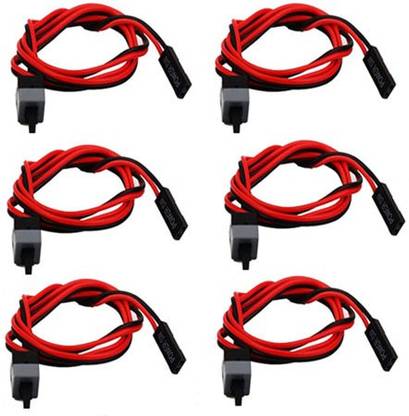 CUDU Power Cord 0.45 m Computer Motherboard Power Cable Switch on/ff/Reset Button Replacement -6 Pieces