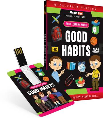Inkmeo Movie Card - Good Habits - English - Teach Good Manners and Habits - 8GB USB Memory Stick - High Definition(HD) MP4 Video