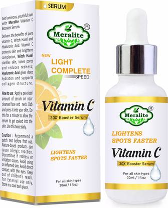 Meralite Light Complete Vitamin C Booster Face Serum 30 ml - Spotless, Bright Skin | Light Texture Formula & Non-Oily Face Serum