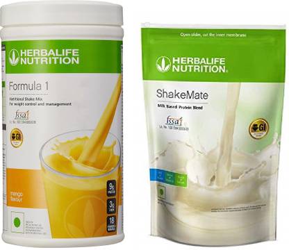 HERBALIFE Formula 1 Mango Shake(500g) With ShakeMate Milk Based Protien Blend (500 gm) Nutrition Drink