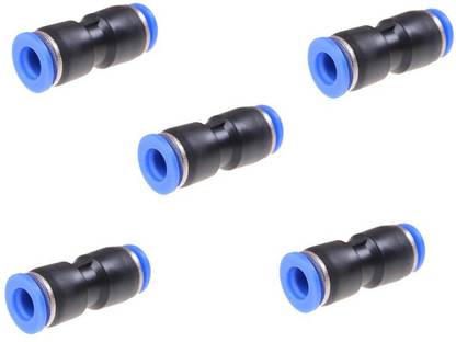 sl plastic 6mm to 6mm Straight Union Pneumatic Fitting PU-6 Straight Push in Connector for 6mm OD Hose (5 pcs) 1-Way Reducer Pipe Joint