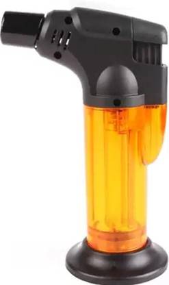 FITUP Portable Plastic Flame Gun Heating Ignition Grill Kitchen Blow Torch Refillable Cooking Butane Gas Torch Lighter Burner Flame Pocket Lighter