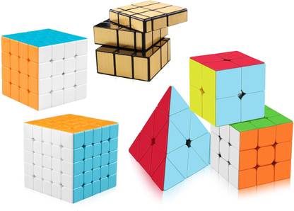 Authfort 2x2, 3x3, 4x4, 5x5, Triangle Pyramid & Gold magic Mirror Speed cube Toy