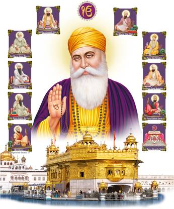 god & god's 58 cm Satnam Waheguru Ji Wall Sticker 888 Self Adhesive Sticker