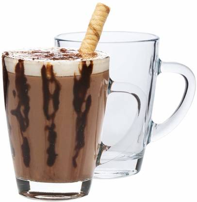 CrystalMart Pack of 6 Glass Crystal Clear Tea/Coffee Cup set