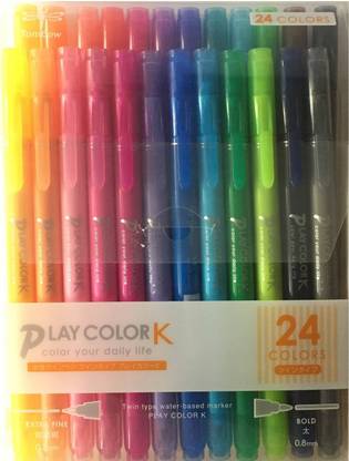 Tombow Twin Type (GCF-012) 24 Colors (Extra Fine and Bold) Marker Set