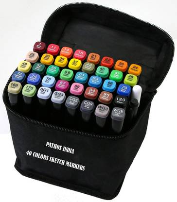 PathosIndia Sketch Markers fine or broad tip Nib Sketch Pens
