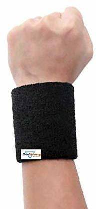 HeadTurners Sweat Wrist Band/Support for Gym & Sports Activities - (1 pcs,Black) Wrist Support