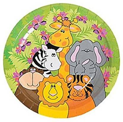 ShopUniverse 24 ~ Zoo Animal Paper Plates ~ 9" ~ New
