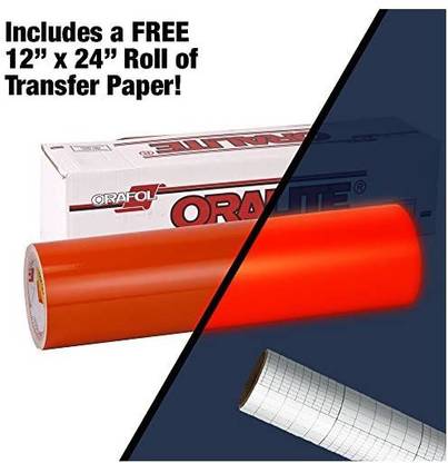 ORACAL 5400 Reflective Craft Safety Vinyl 12" x 24" Self-Adhesive Roll for CameoCricut and Silhouette Including 12" x 24" Roll