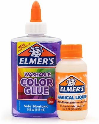 Elmer's Translucent Color Slime Making Kit with Purple Washable Glue (147 ml) & Magical Liquid Activator (68 ml), 2 Count