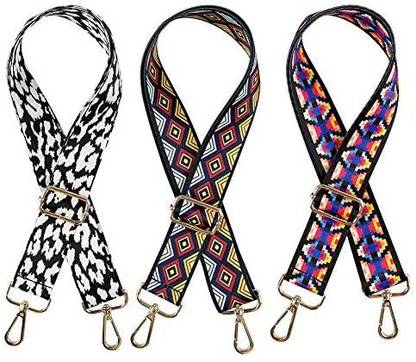 Hangnuo 3 PCS Purse Strap Replacement Canvas Crossbody Strap Guitar Style Shoulder Straps for Handbags Camera