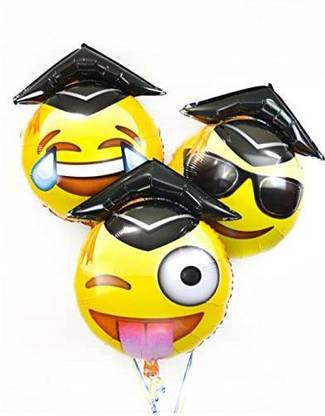 Emoji Solid Balloons Graduation Helium Balloons (3-Pack) (Variety Pack) Balloon