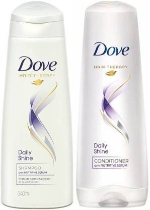 DOVE Daily Shine Shampoo (340 ML) With Daily Shine Conditioner (180 ML)